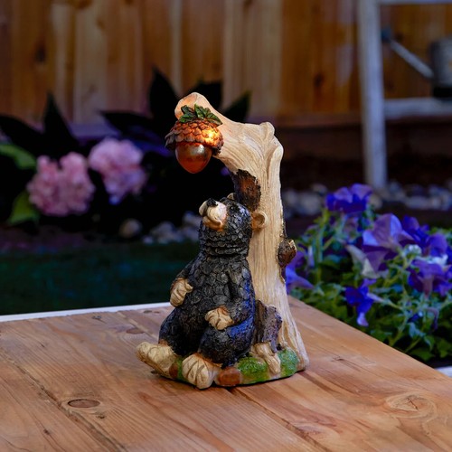 Black bear solar statue with - bear,