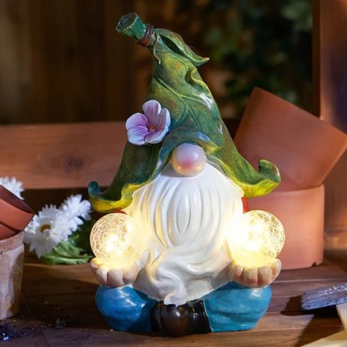 Solar meditating gnome garden - solar,
