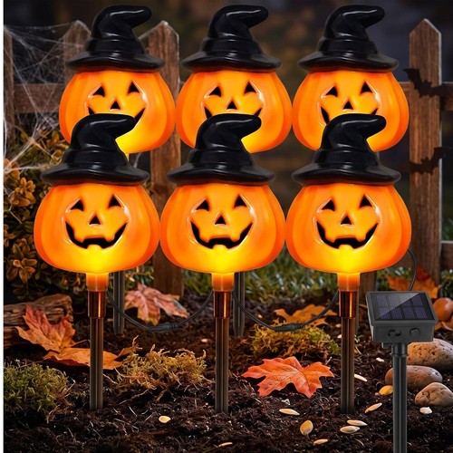 Halloween pumpkin stake - pumpkin, lights