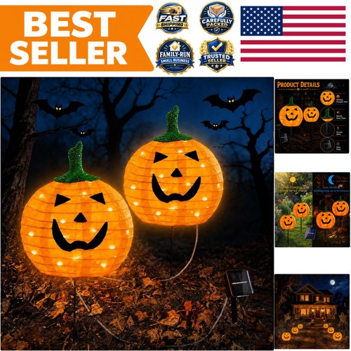 Pack solar pumpkin - 2-pack,