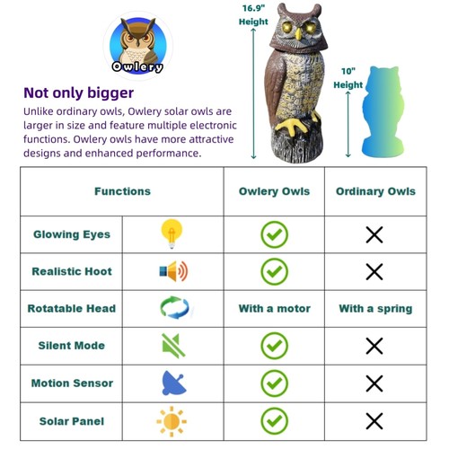 Material solar owl with - pe,