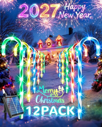 Bright led solar candy cane - led,