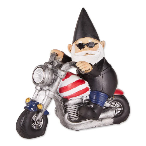 Solar biker gnome statue made - biker,