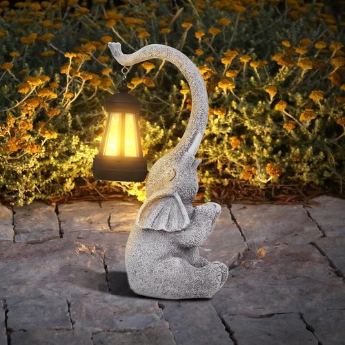 Charming solar elephant statue - charming,