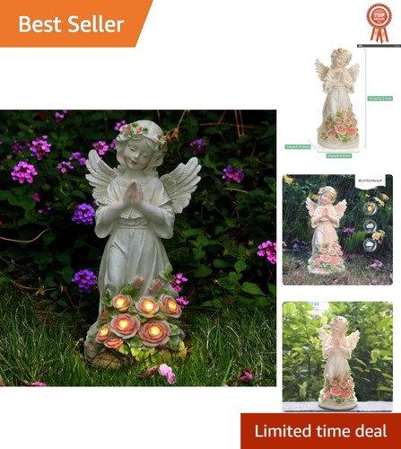 Lighted angel garden statue - angel,