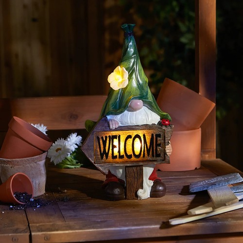 Gnome with light welcome - up,