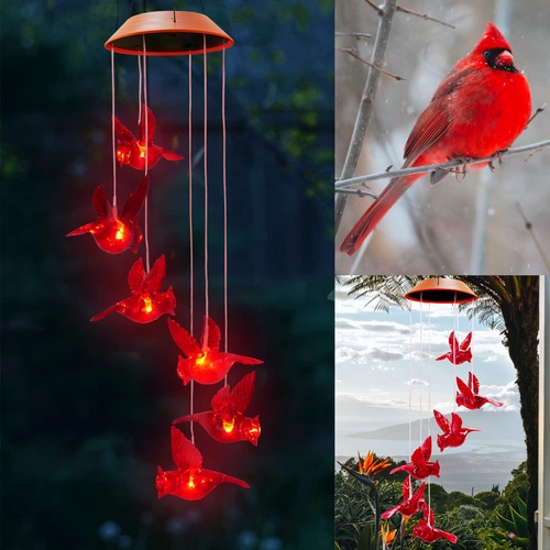 Solar cardinal wind chimes - wind,